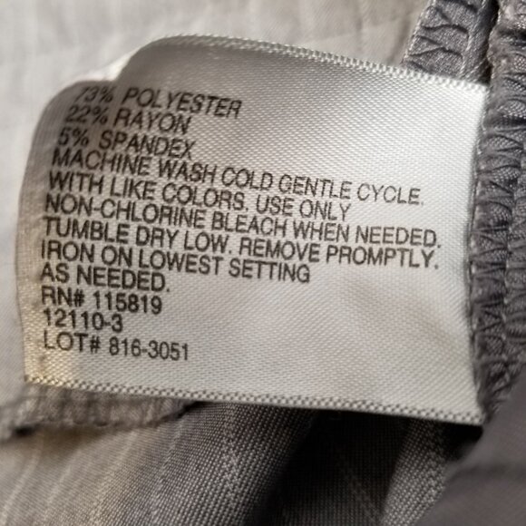 Worthington Modern Fit Pinstripe Trousers Size 8 Gray White Office Professional - Picture 5 of 7